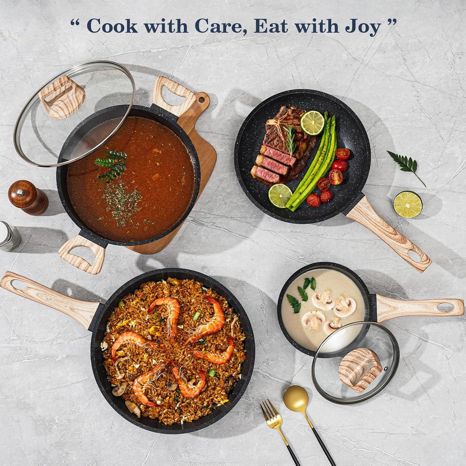 Juego de 12 Piezas de Ollas y Sartenes Antiadherentes SODAY