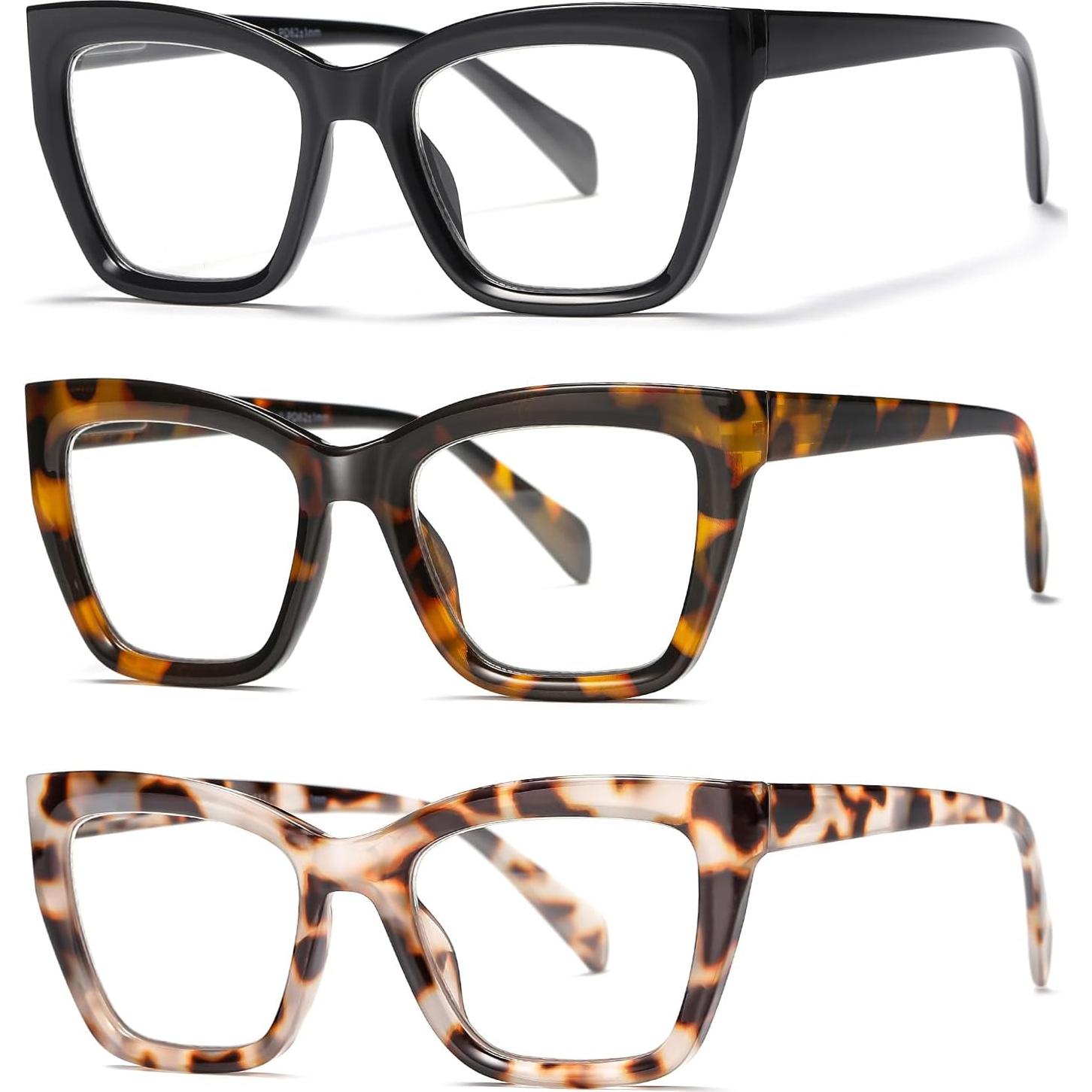 Gafas de lectura LKEYE 3 pack ojo de gato bloqueo luz azul