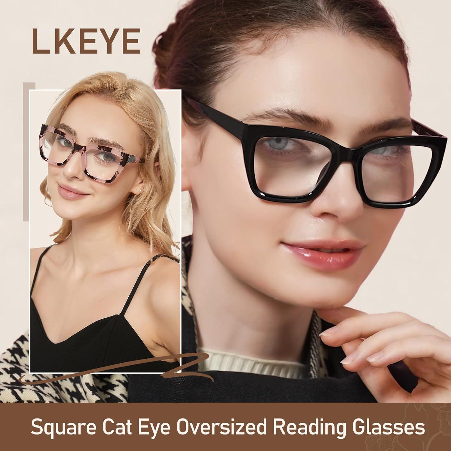 Gafas de lectura LKEYE estilo cat-eye 3 colores 1.0D
