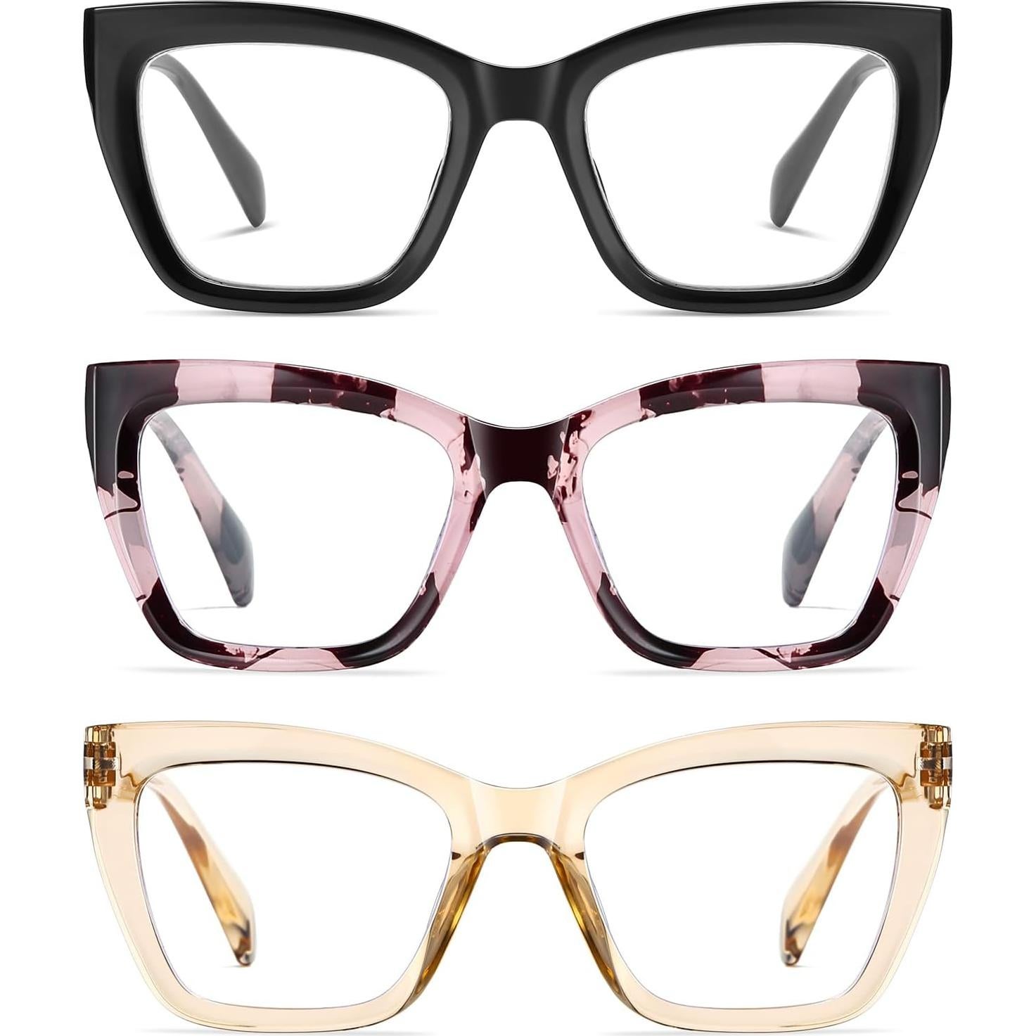 Gafas de lectura LKEYE estilo cat-eye 3.0D bloqueo luz azul