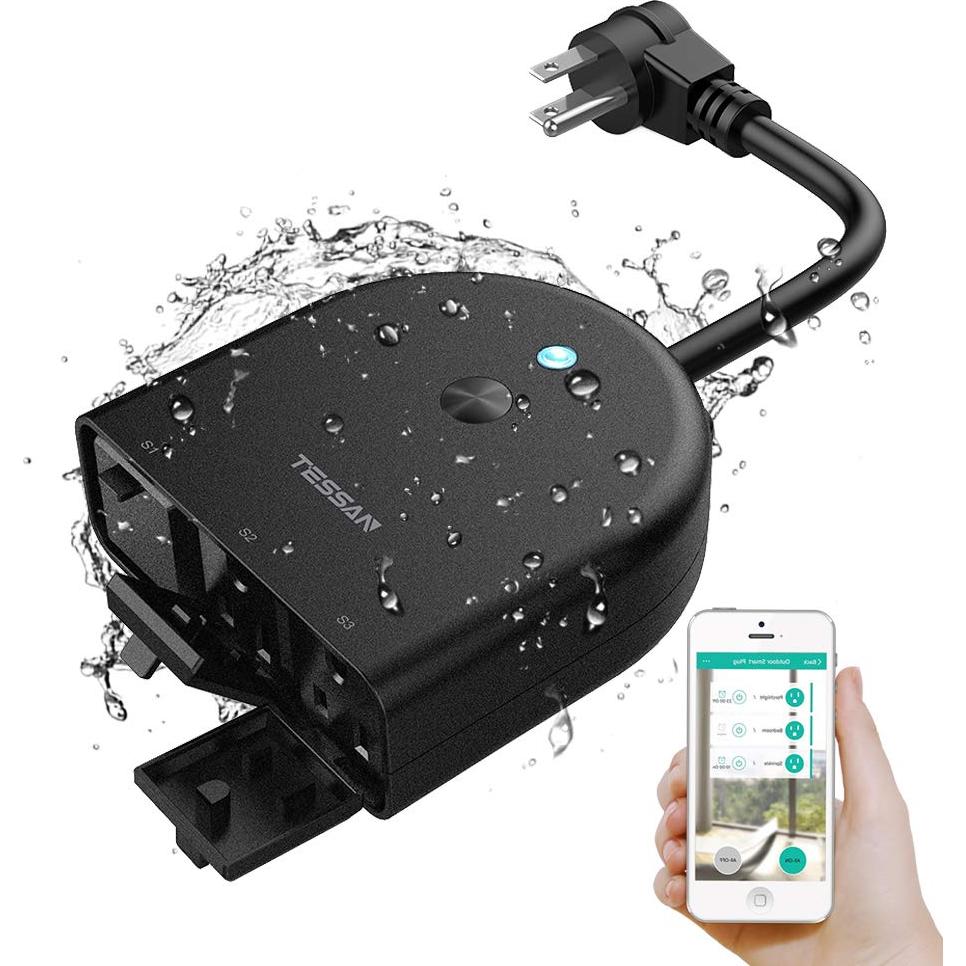 Enchufe Inteligente TESSAN IP44 3 Tomas Control WiFi