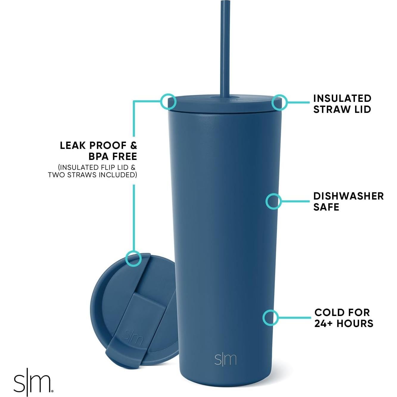 Vaso Aislado Simple Modern 24oz con Tapa y Popote Slumberland