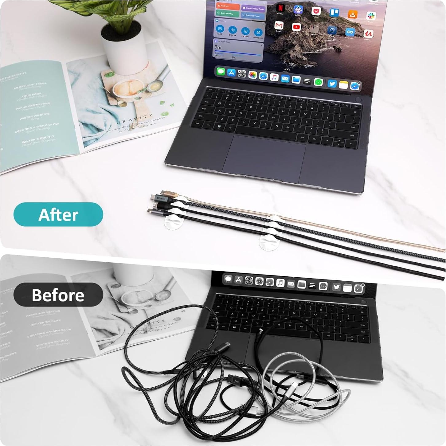 Organizador de Cables WDBmla 16 Pack Blanco Ajustable