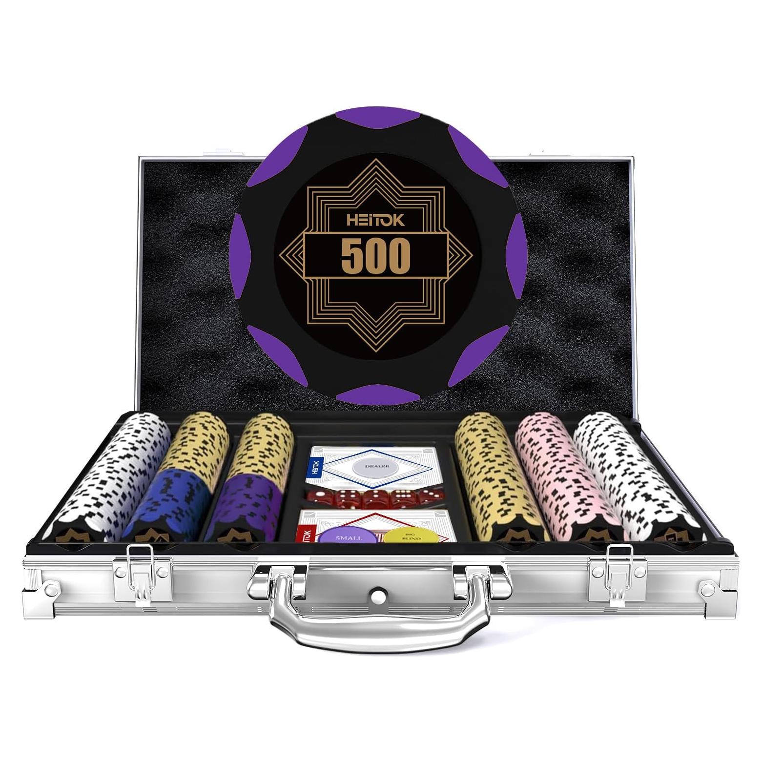 Set de Fichas de Póker HEITOK 300 Piezas con Estuche