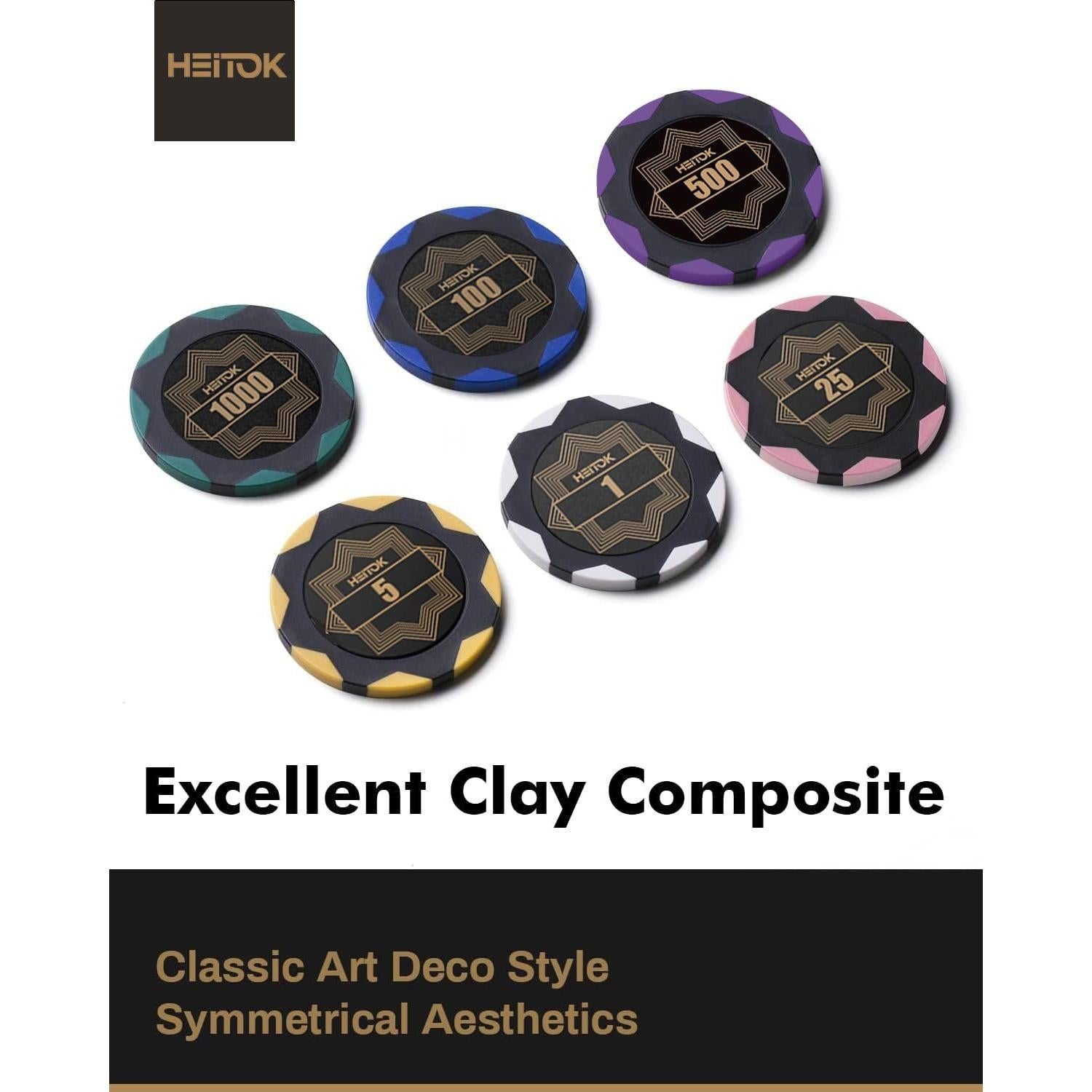 Set de Fichas de Póker HEITOK 300 Piezas con Estuche