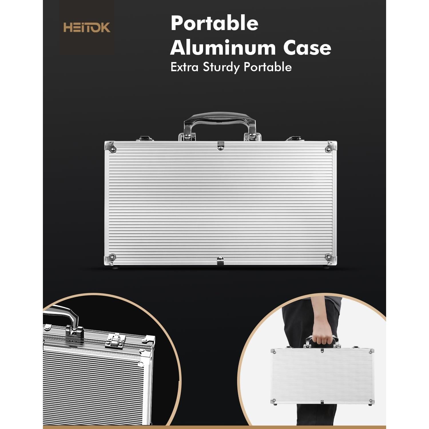 Set de Fichas de Póker HEITOK 300 Piezas con Estuche