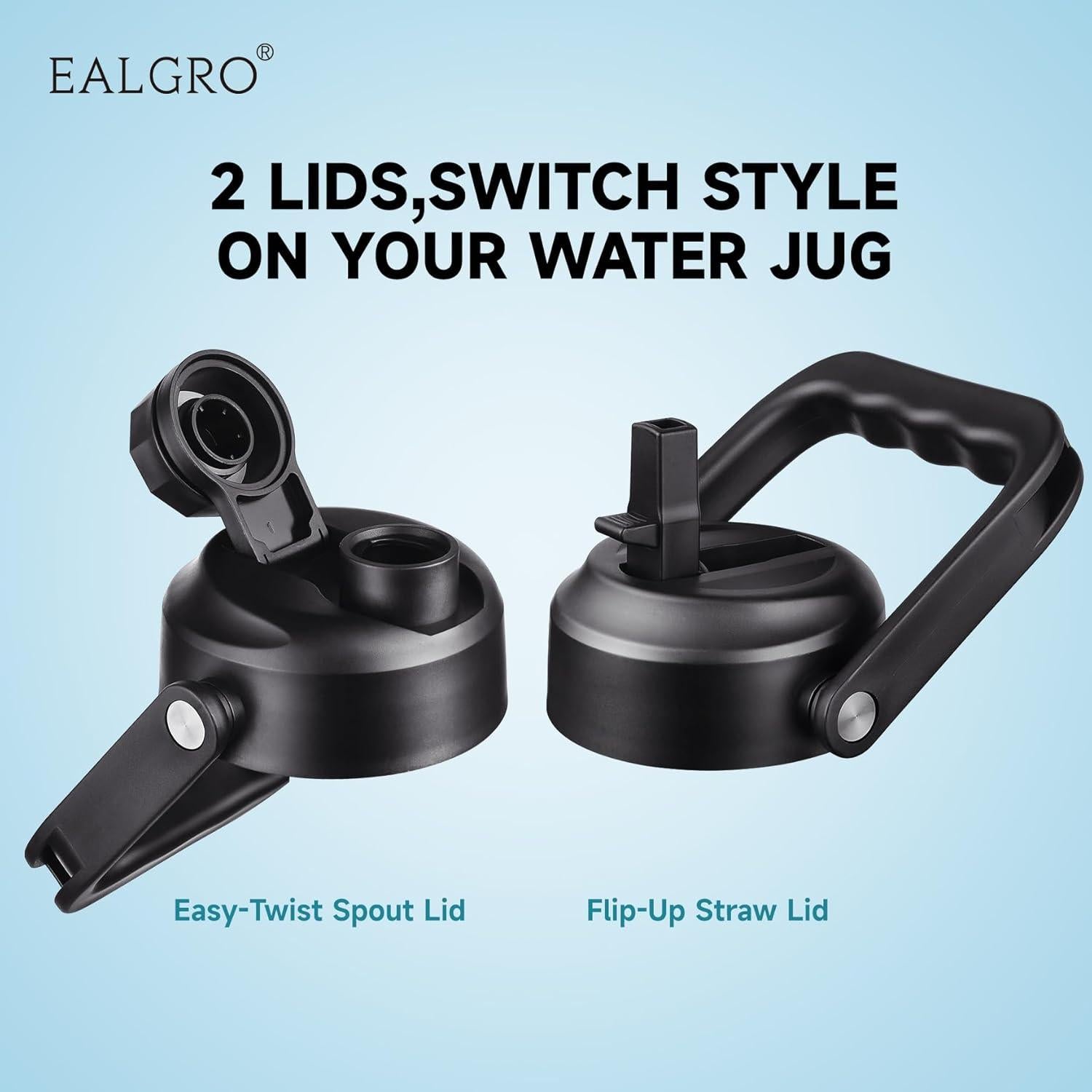 Botella de Agua Aislada EALGRO 3.78L con Pajilla y Asa