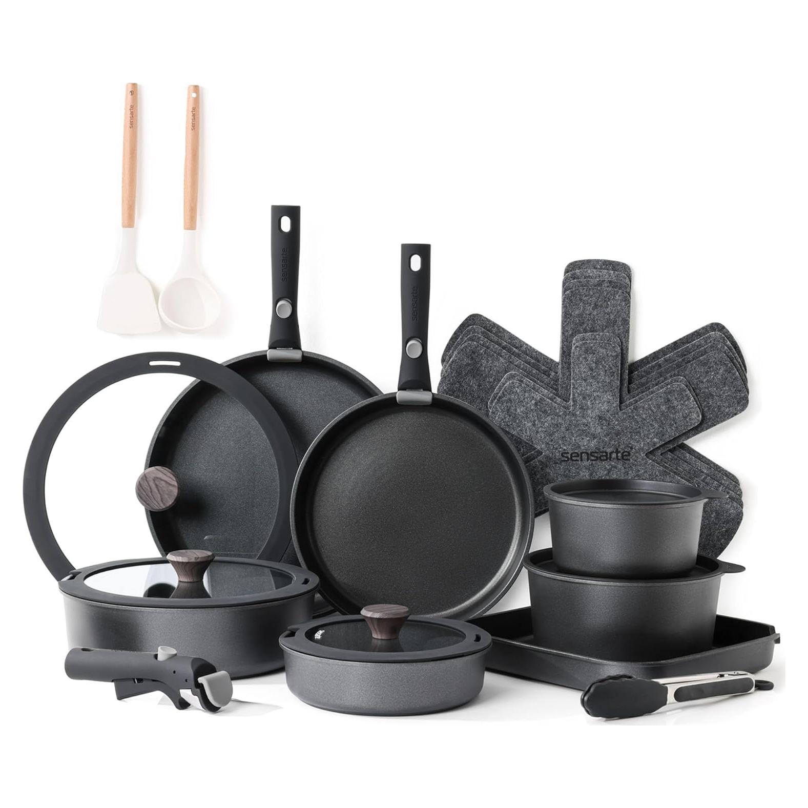 Juego de Ollas y Sartenes SENSARTE 24 Piezas Antiadherentes