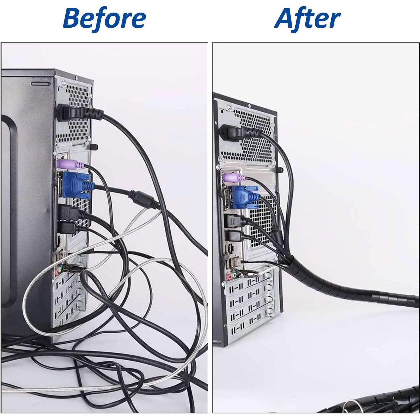 Envoltura de Cable Espiral 12mm x 6.1m Negra ALLWIN