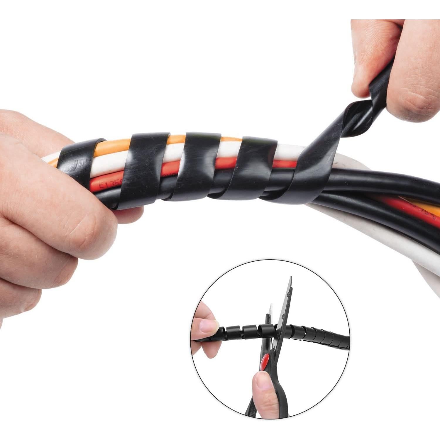 Envoltura de Cable Espiral 12mm x 6.1m Negra ALLWIN