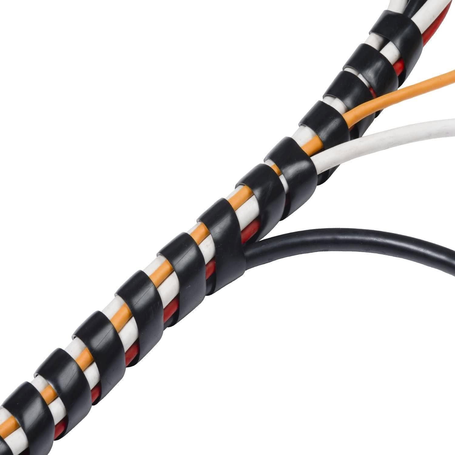 Envoltura de Cable Espiral 12mm x 6.1m Negra ALLWIN