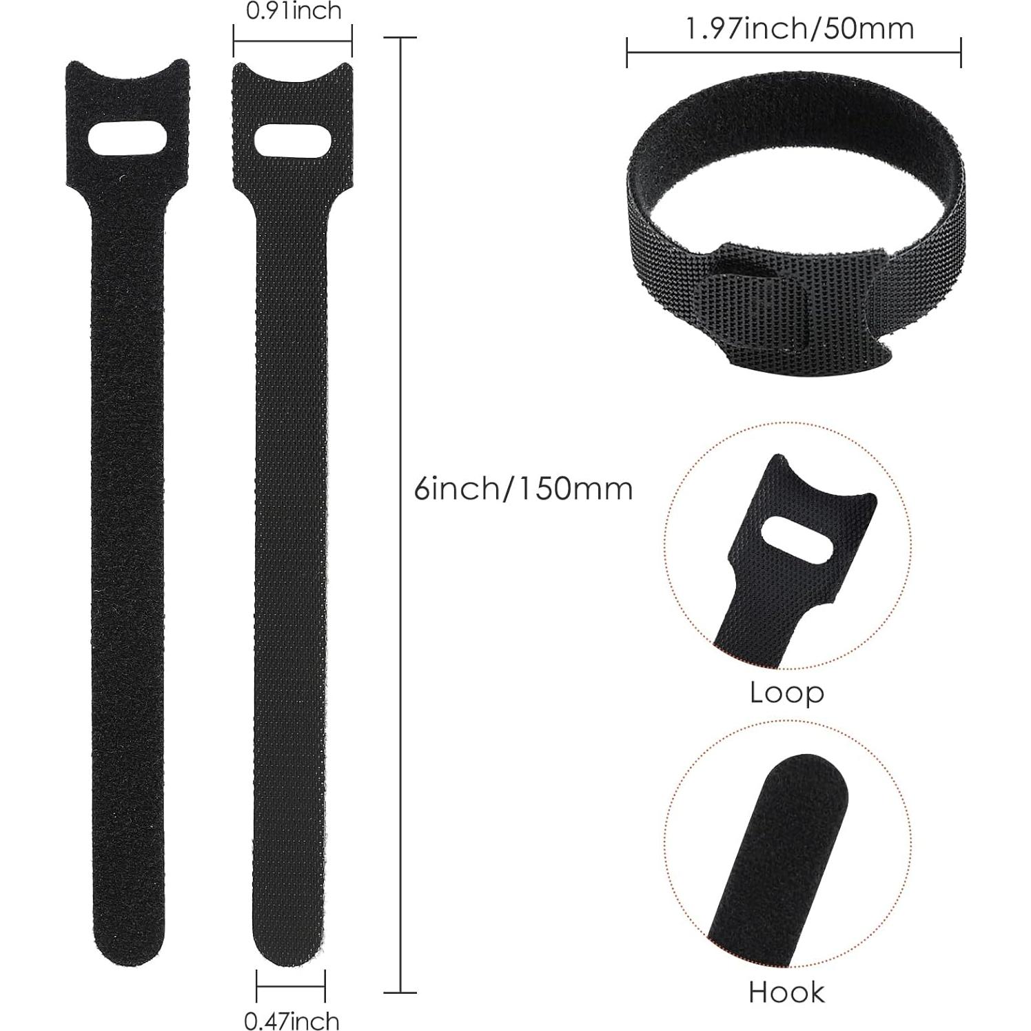 120 Bridas Reutilizables Mvyc 15,24 cm Organizador de Cables