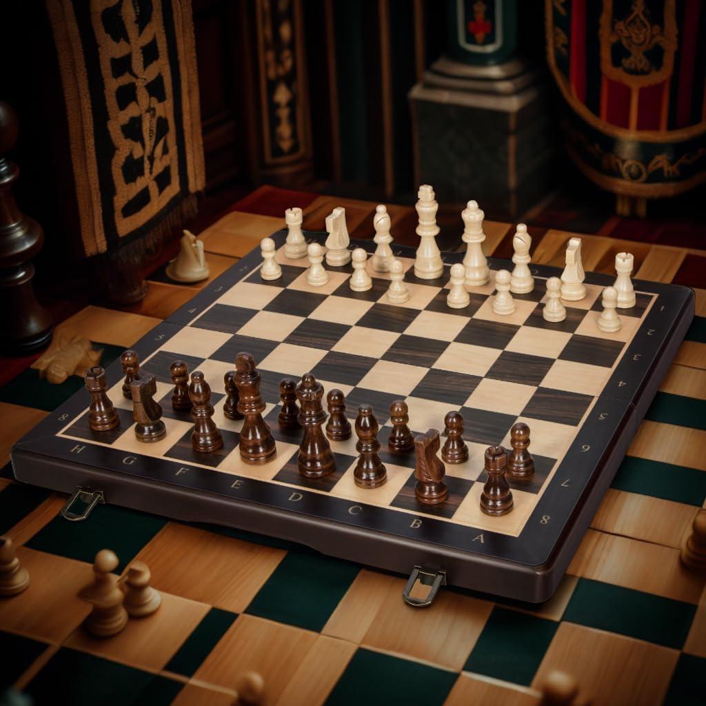 Juego de Ajedrez y Damas Magnético BIVOMON 2 en 1 Plegable