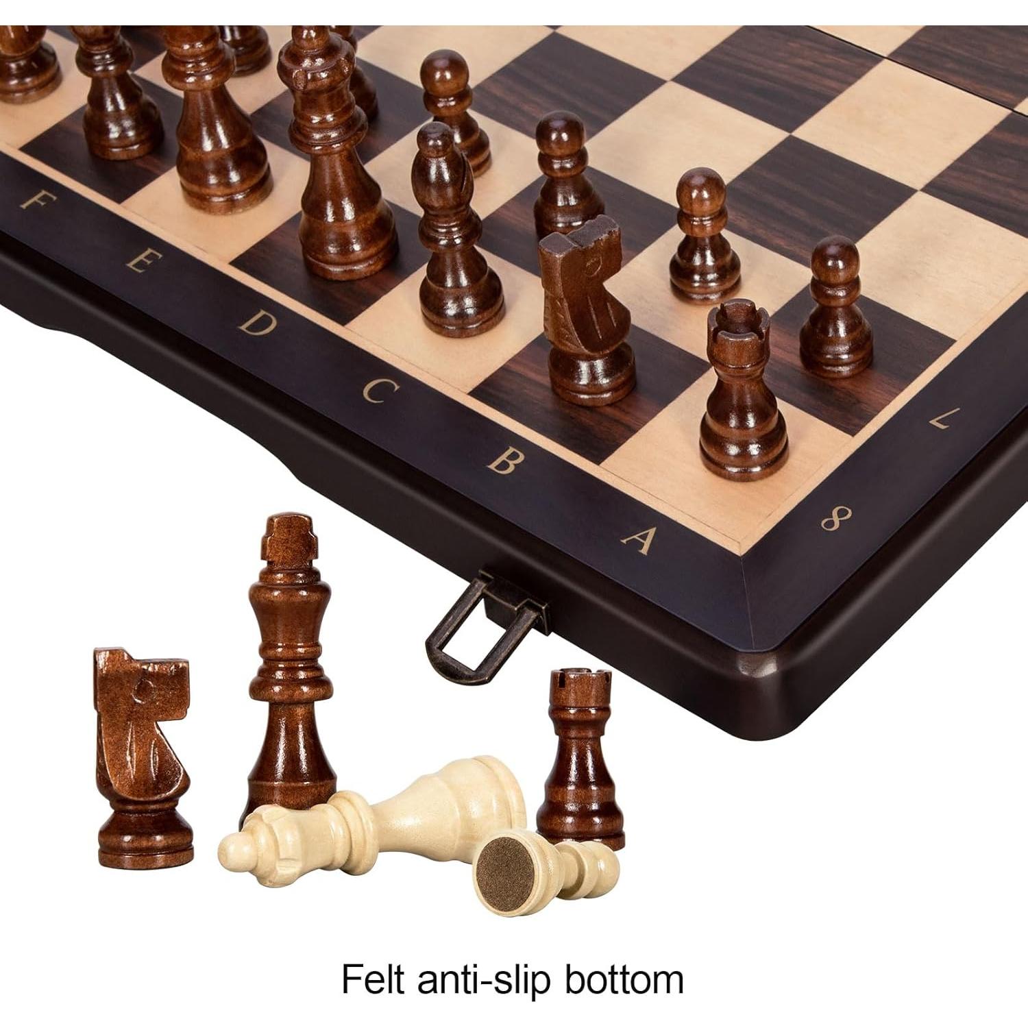 Juego de Ajedrez y Damas Magnético BIVOMON 2 en 1 Plegable