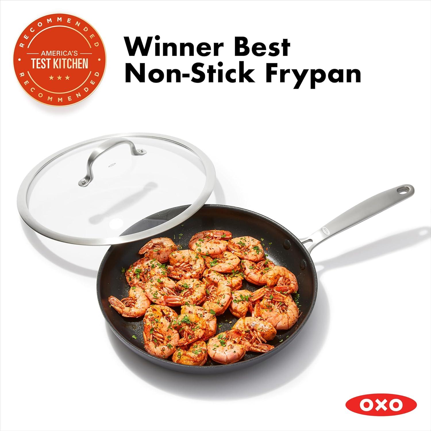 Sartén OXO Enhanced 30 cm con tapa vidrio antiadherente