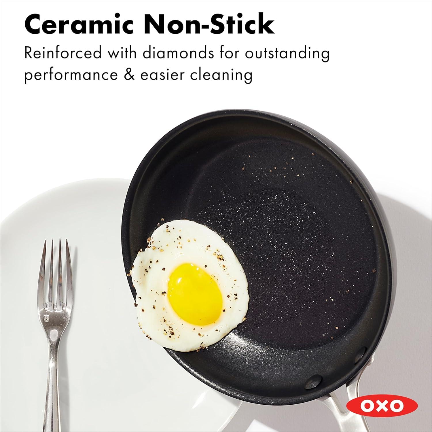 Sartén OXO Enhanced 30 cm con tapa vidrio antiadherente