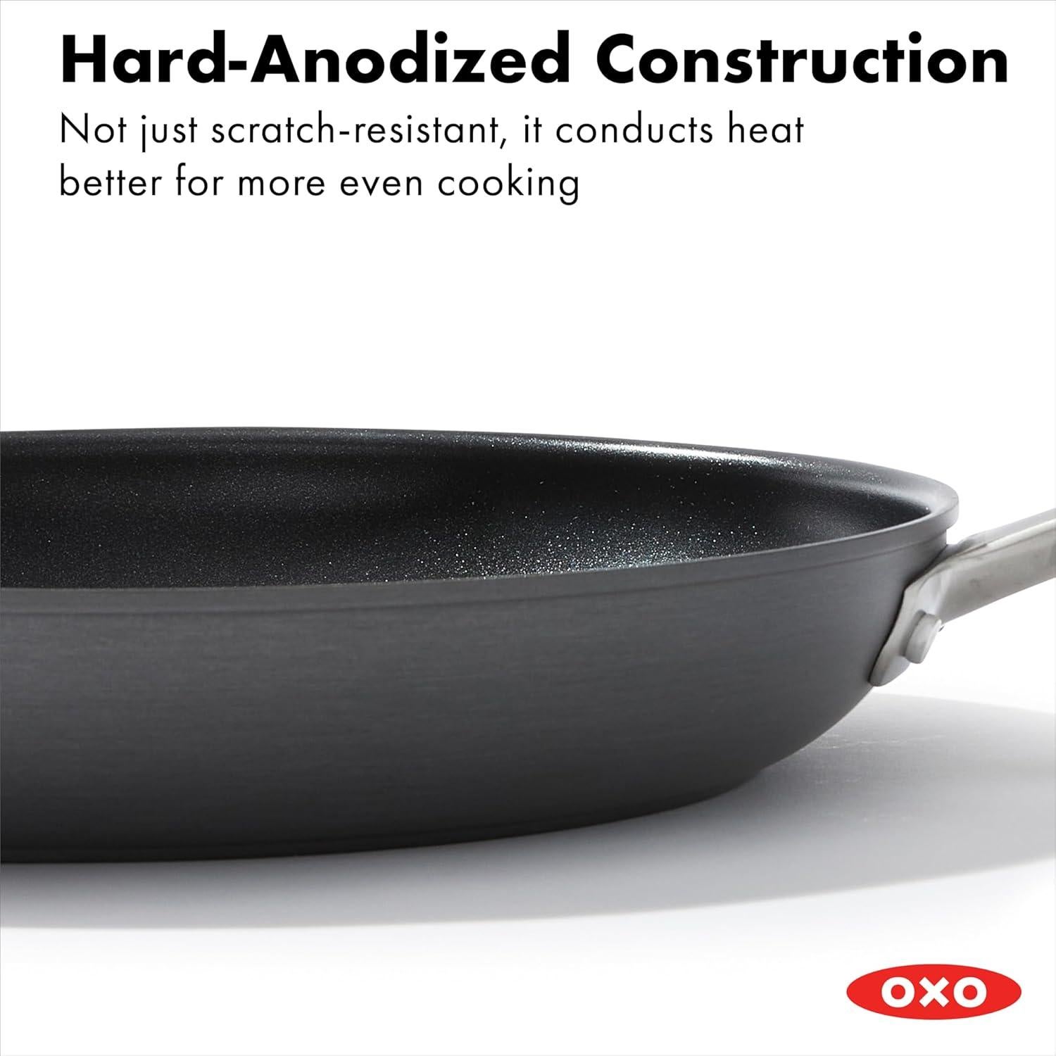 Sartén OXO Enhanced 30 cm con tapa vidrio antiadherente