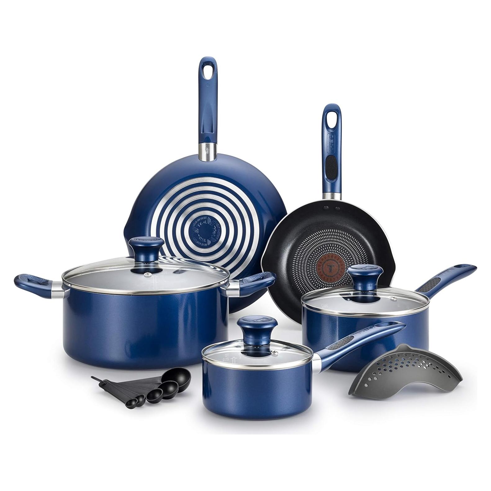 Juego de Utensilios T-fal Excite 14 Piezas Antiadherente Azul