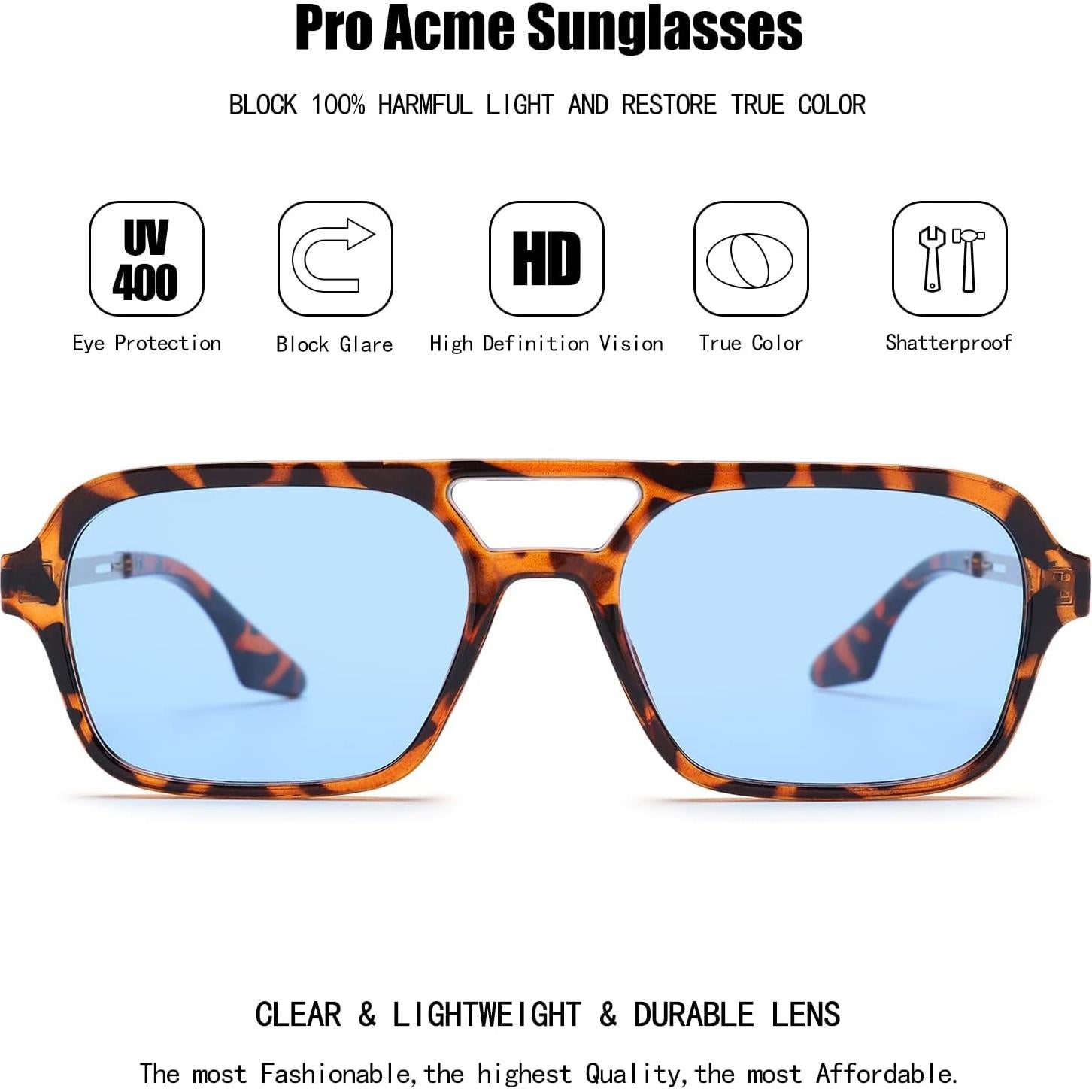 Gafas de Sol Vintage Pro Acme UV400 Piloto Unisex 52mm