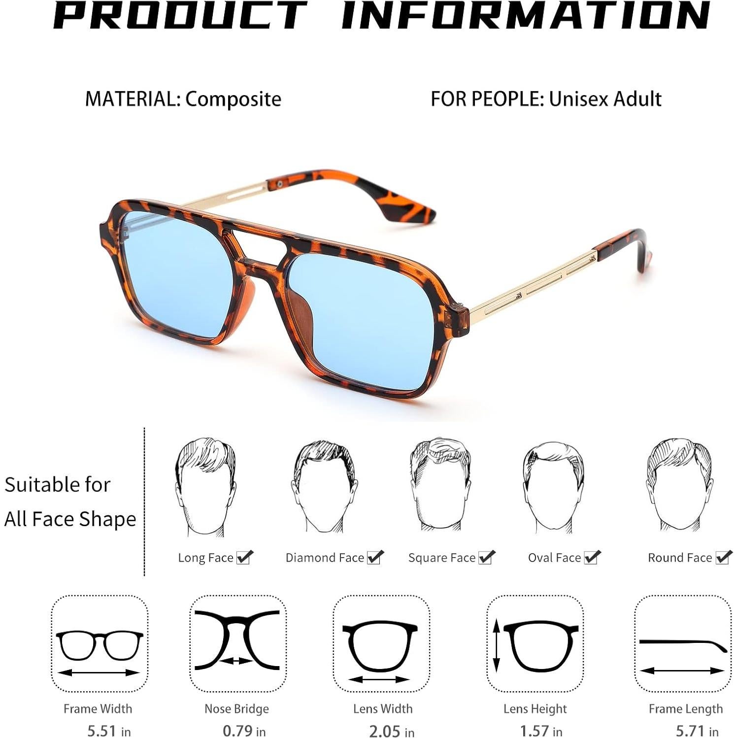 Gafas de Sol Vintage Pro Acme UV400 Piloto Unisex 52mm