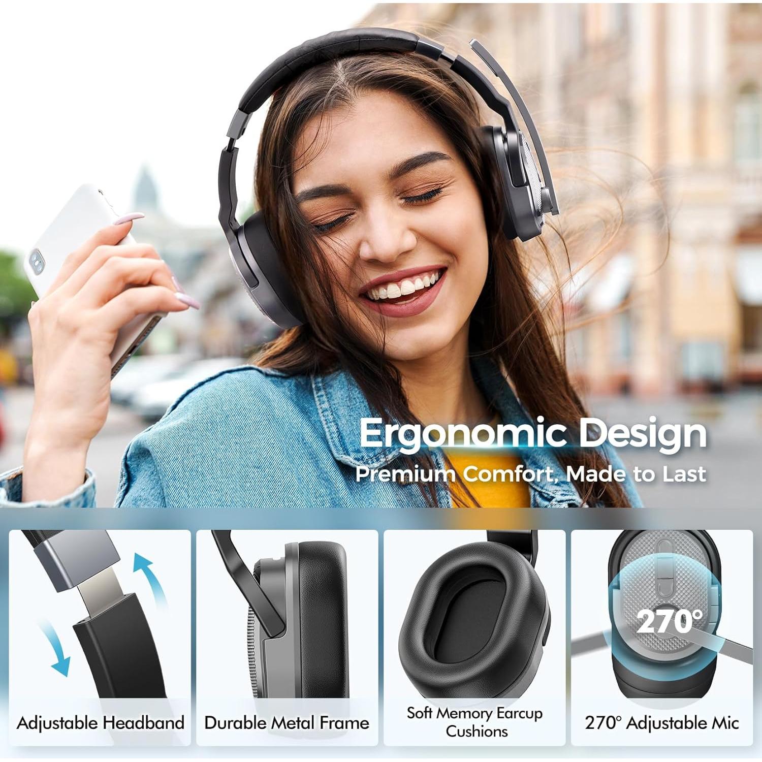 Auriculares Bluetooth COSMUSIS BH654A con Micrófono y 50h