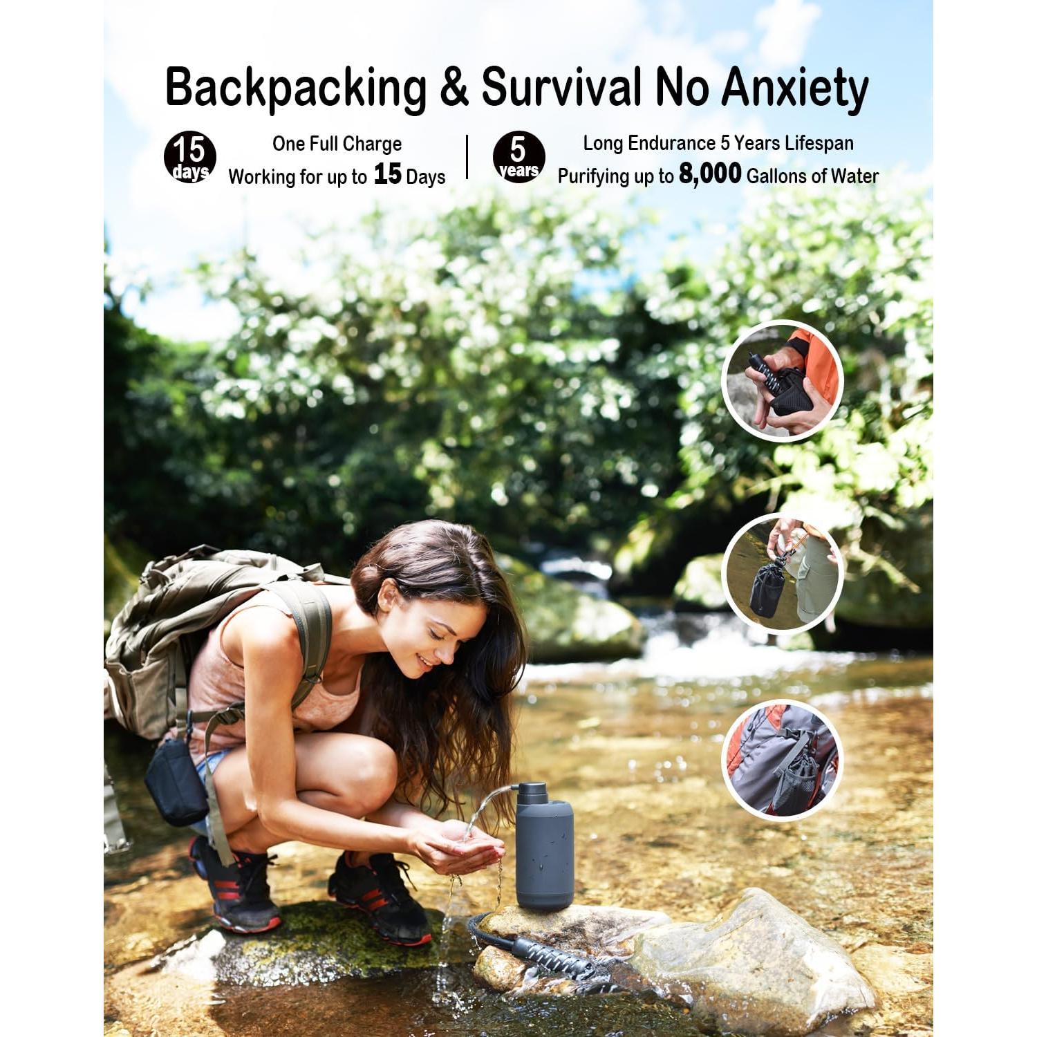 Purificador de Agua Portátil BK-2000 5 Etapas Camping