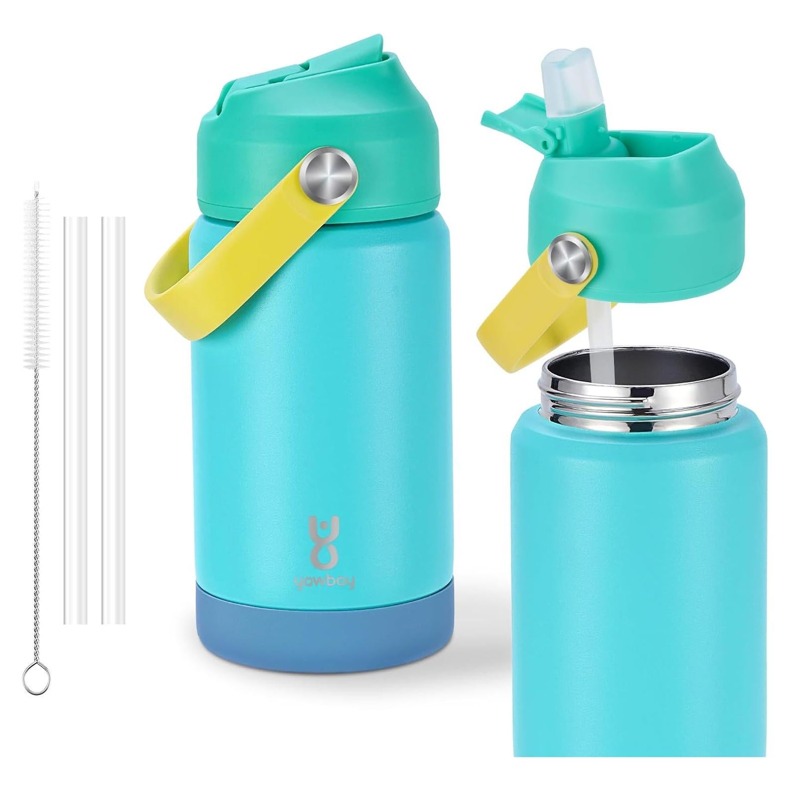 Botella de Agua Aislada Yawbay 354 ml con Tapa de Pajita