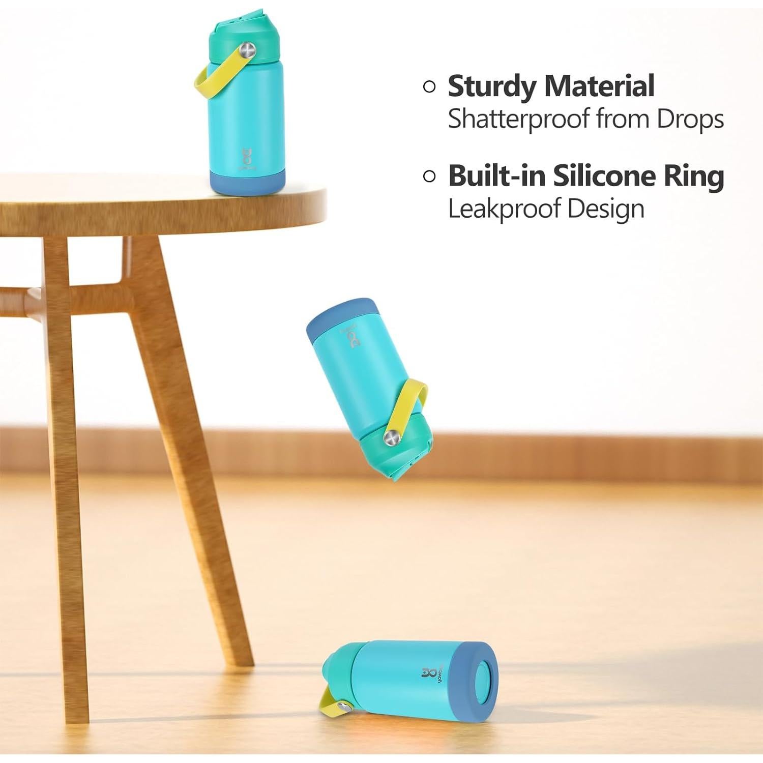 Botella de Agua Aislada Yawbay 354 ml con Tapa de Pajita