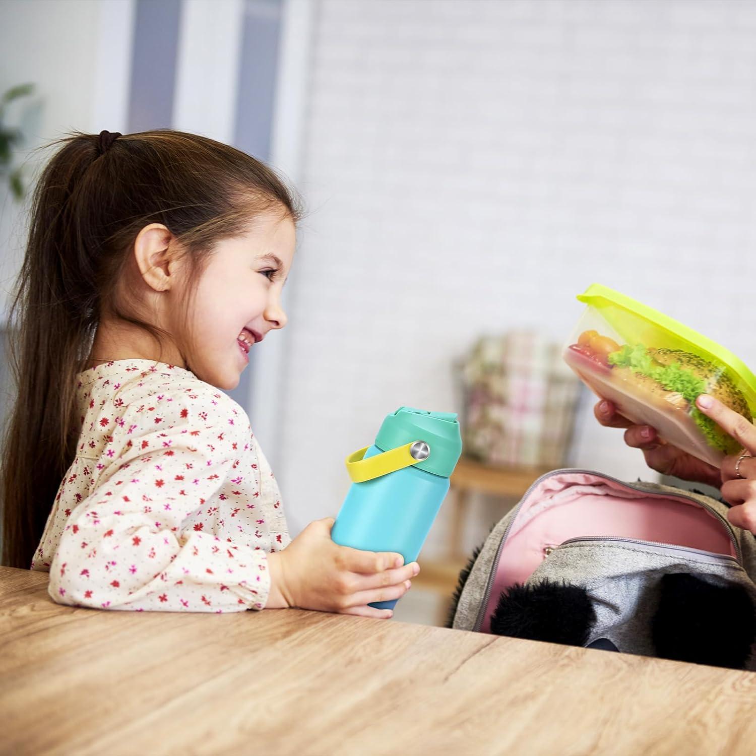 Botella de Agua Aislada Yawbay 354 ml con Tapa de Pajita