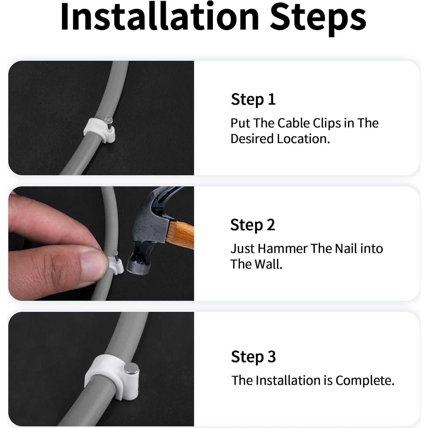 Clips para Cables Abnii 100 Pcs 8mm Blanco Organizador