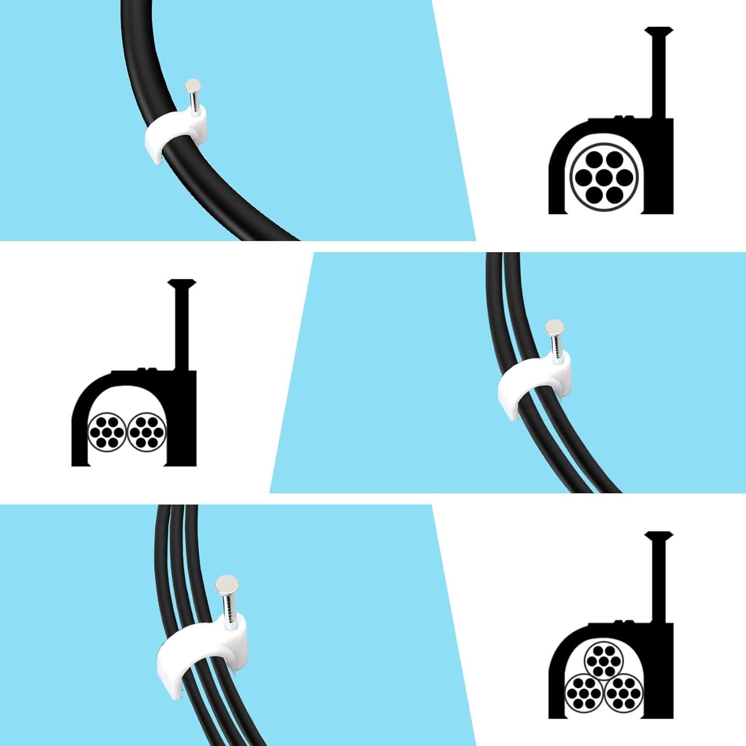 Clips para Cables Abnii 100 Pcs 8mm Blanco Organizador