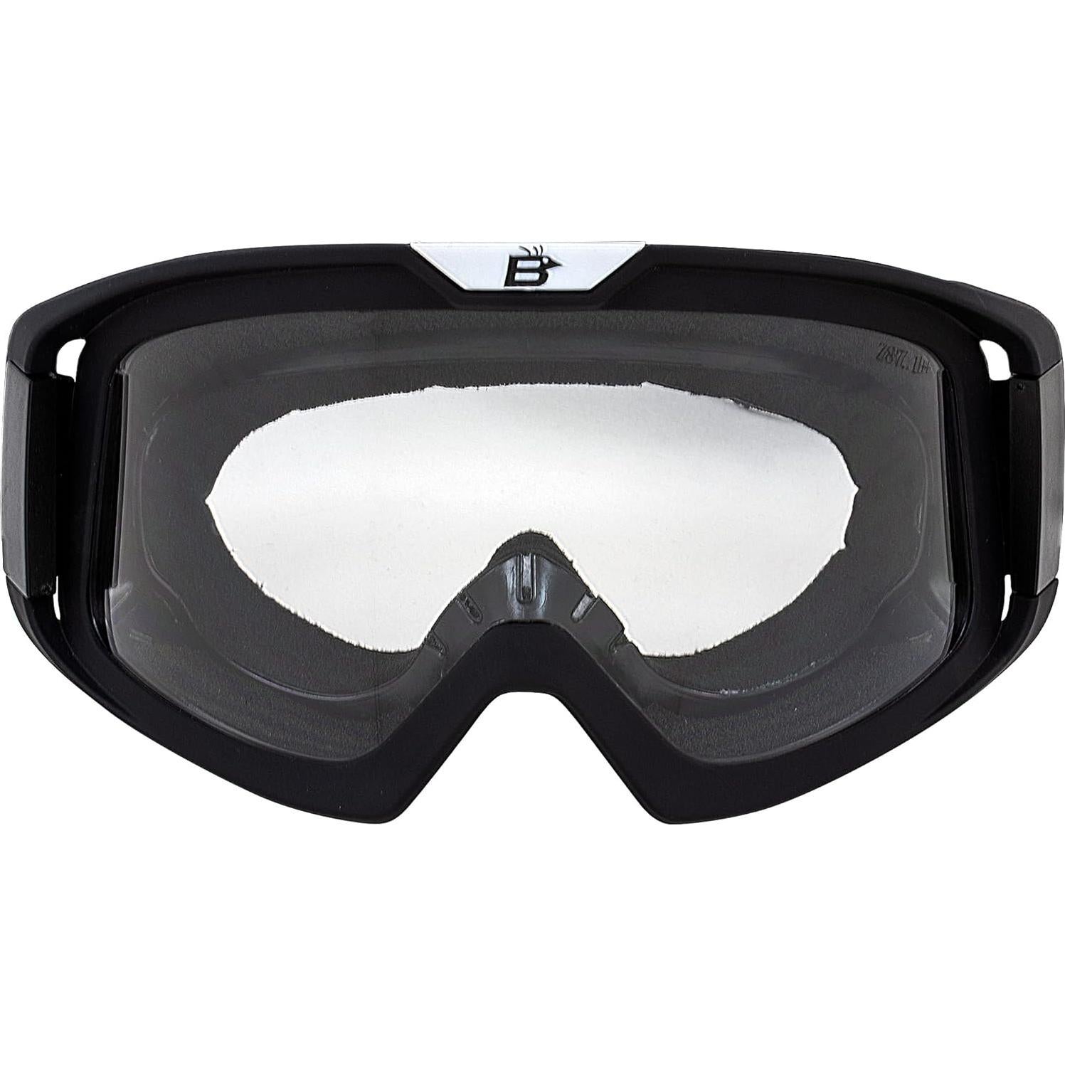 Gafas de moto OTG Birdz Pelican Negro-Claro con lente clara