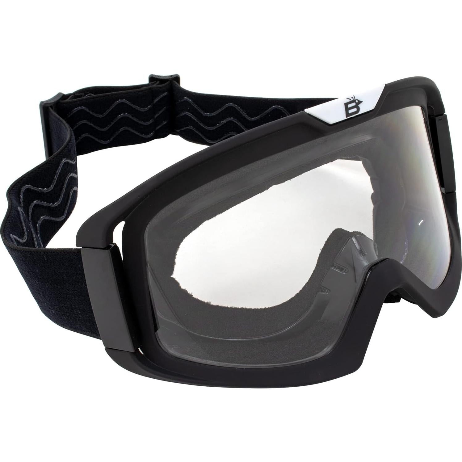 Gafas de moto OTG Birdz Pelican Negro-Claro con lente clara