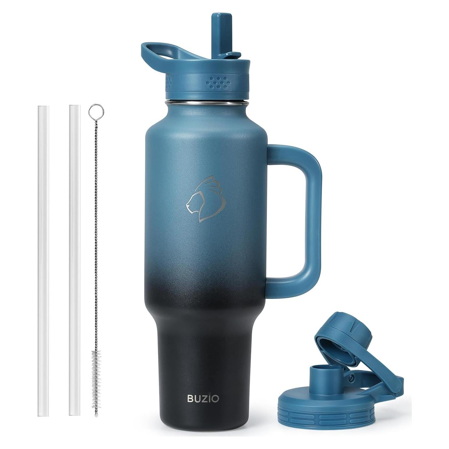 Vaso Aislado BUZIO 1.13kg 40oz con Asa y Pajilla Indigo