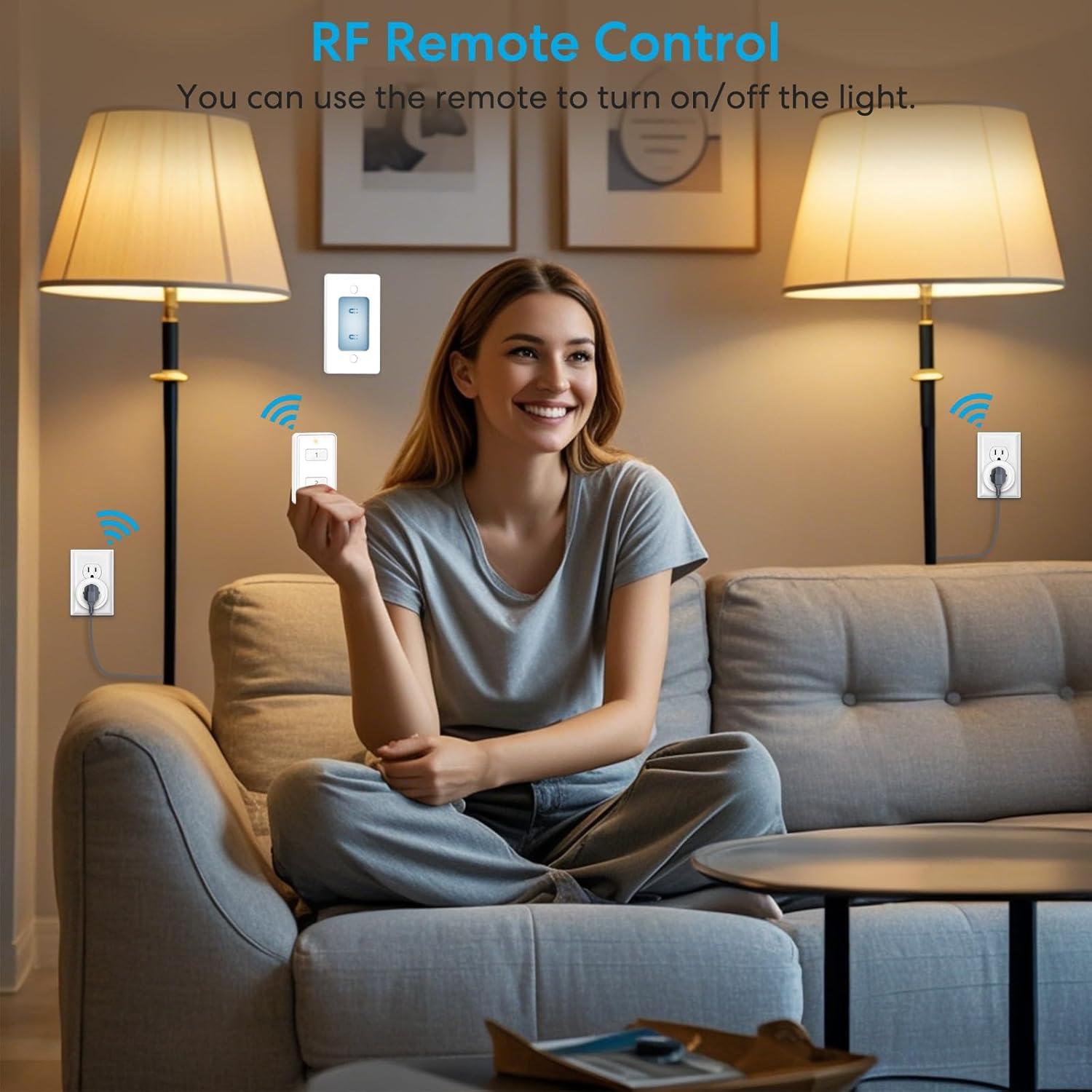 Adaptador de Enchufe Inalámbrico LoraTap Mini 2 Canales 10A