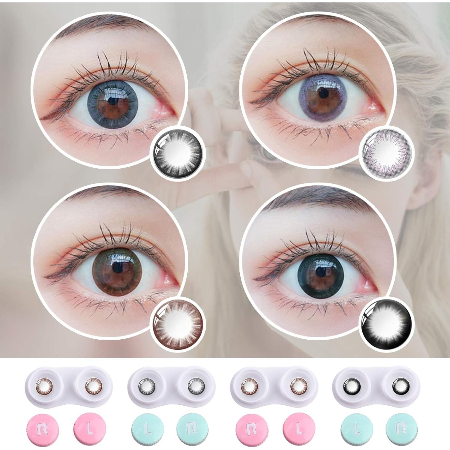 Estuche de Lentes de Contacto Cauyuan Portátil con Espejo