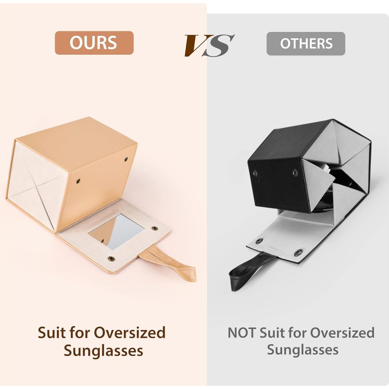 Organizador de Gafas de Sol Muf Travel 4 Ranuras Cuero Albaricoque