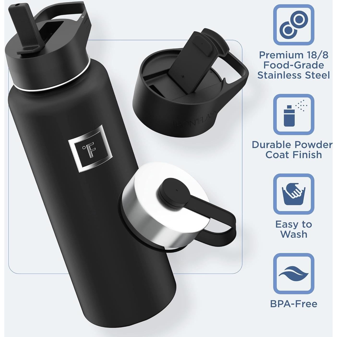 Botella de Agua IRON °FLASK 1.18L Acero Inoxidable Aislada