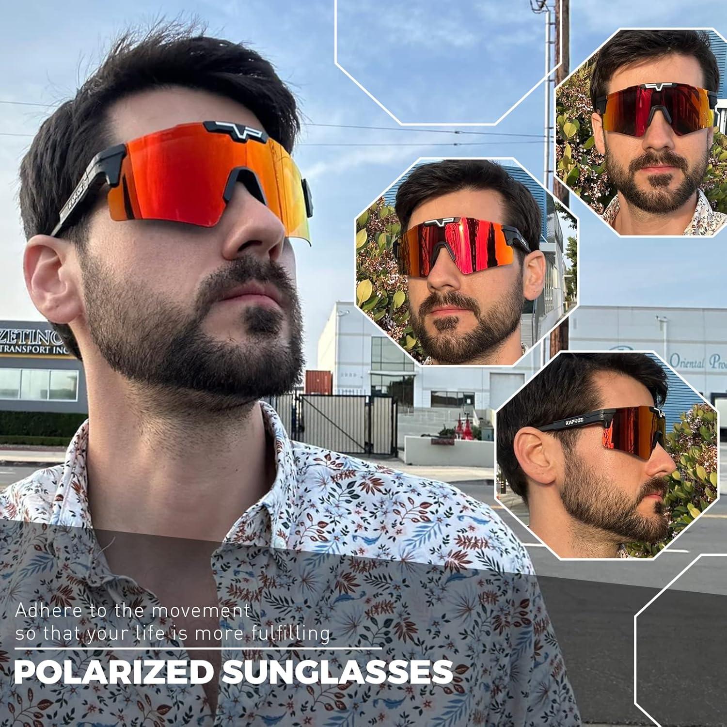 Gafas de Ciclismo KAPVOE Polarizadas UV400 Ajustables