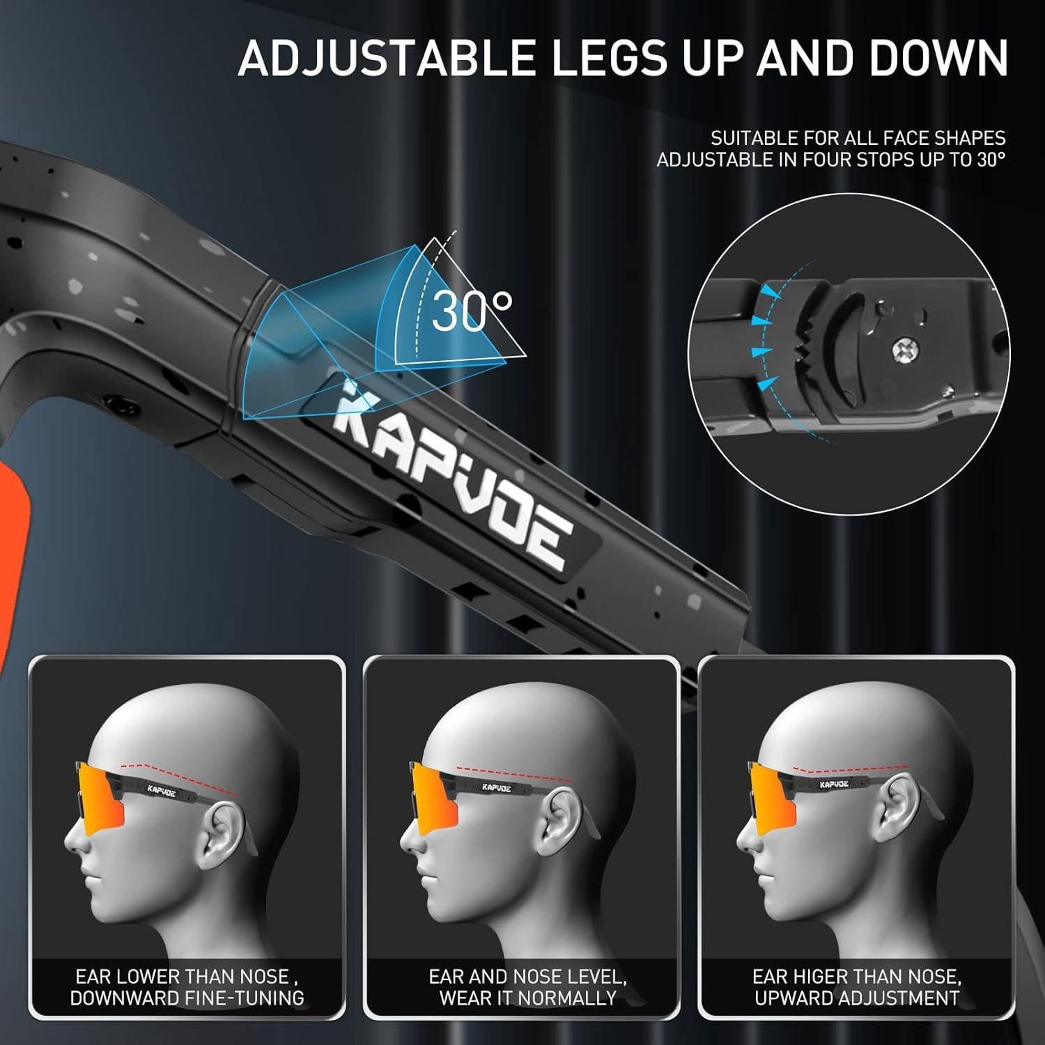 Gafas de Ciclismo KAPVOE Polarizadas UV400 Ajustables