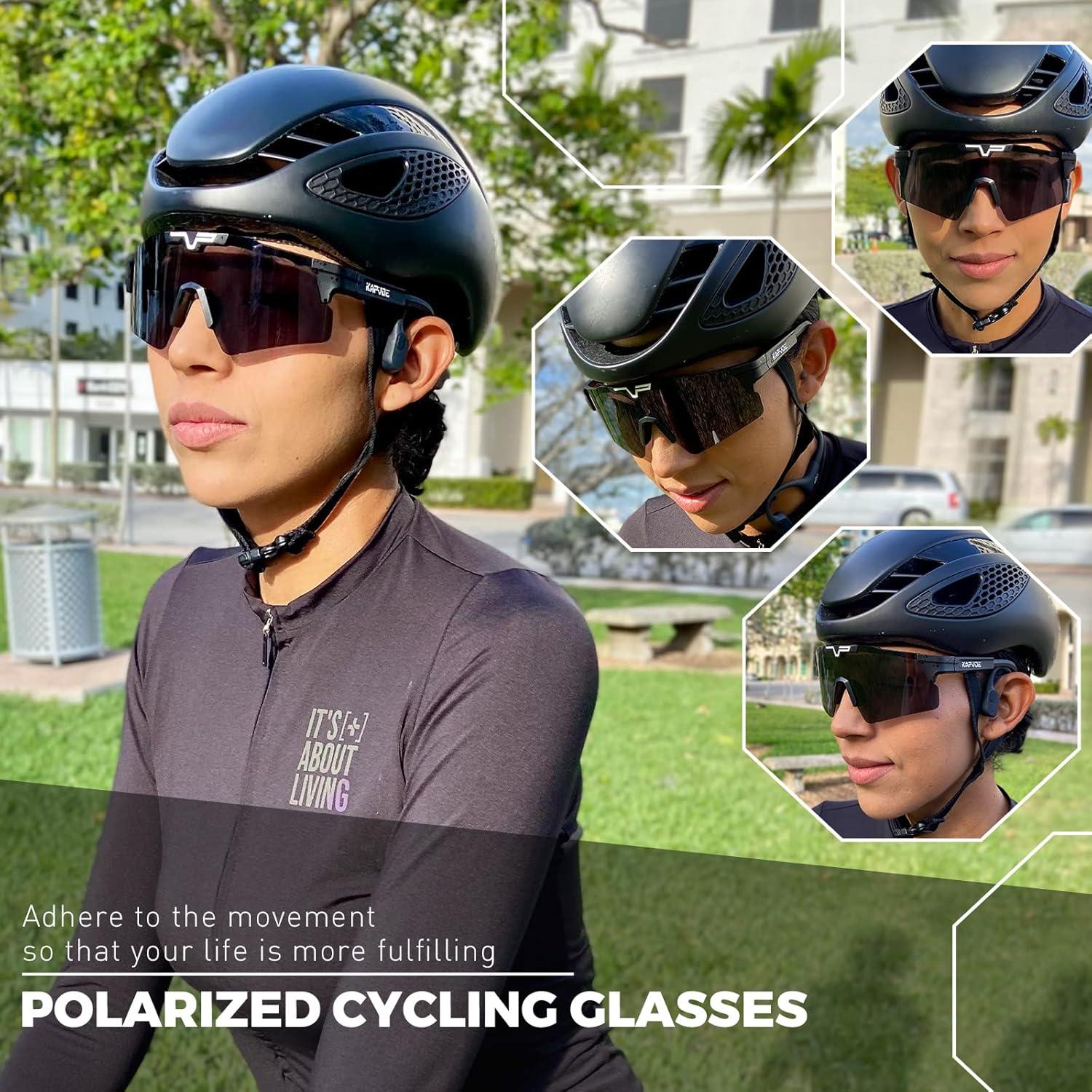 Gafas de Ciclismo KAPVOE UV400 Polarizadas Ajustables