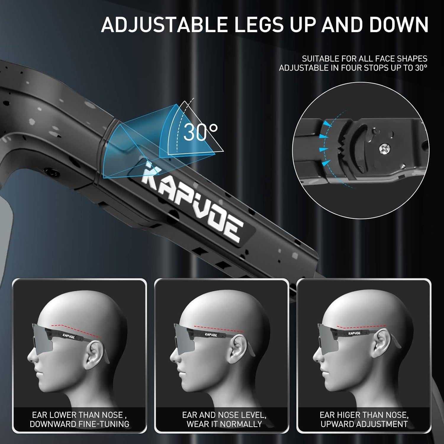 Gafas de Ciclismo KAPVOE UV400 Polarizadas Ajustables