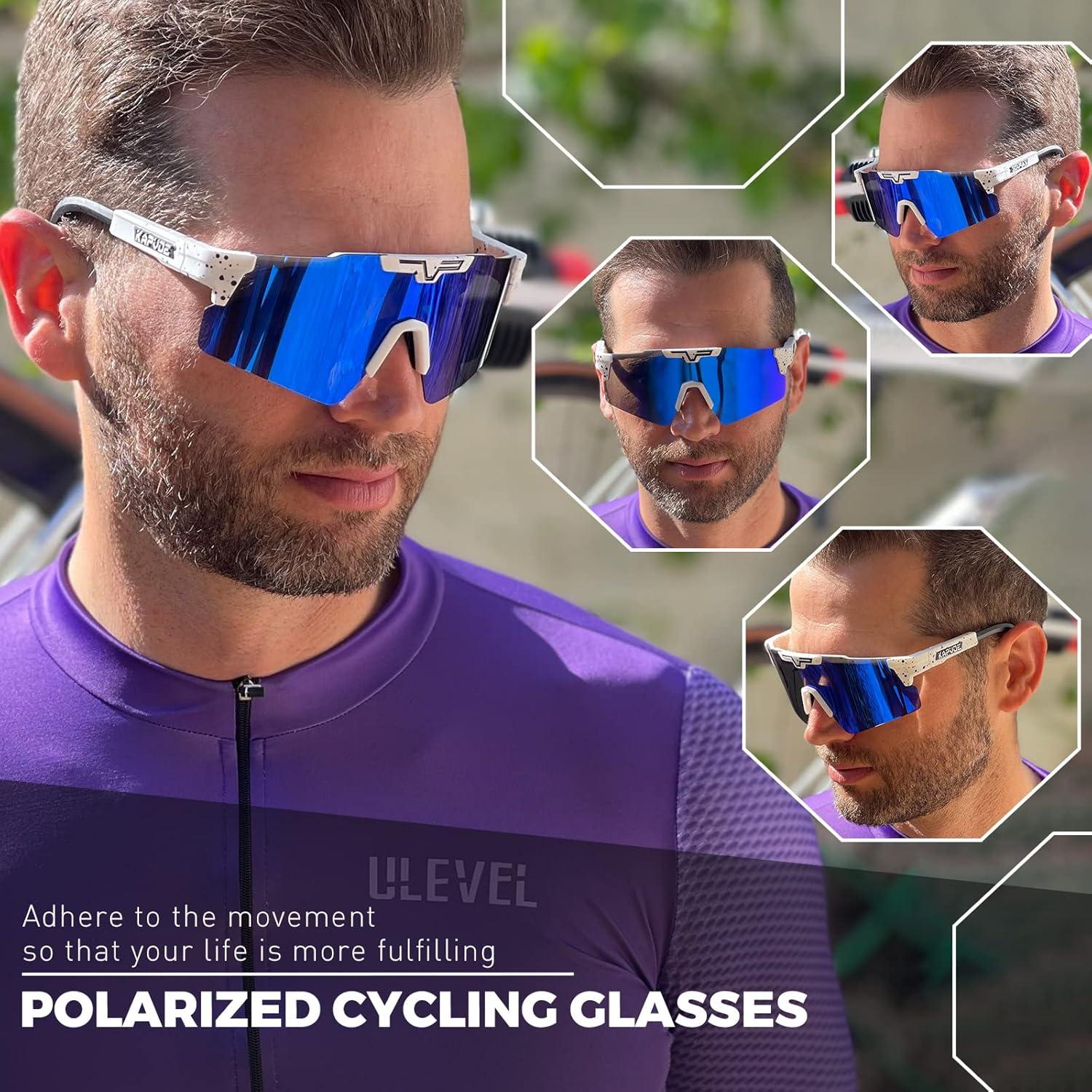 Gafas de Ciclismo KAPVOE Polarizadas UV400 Ajustables