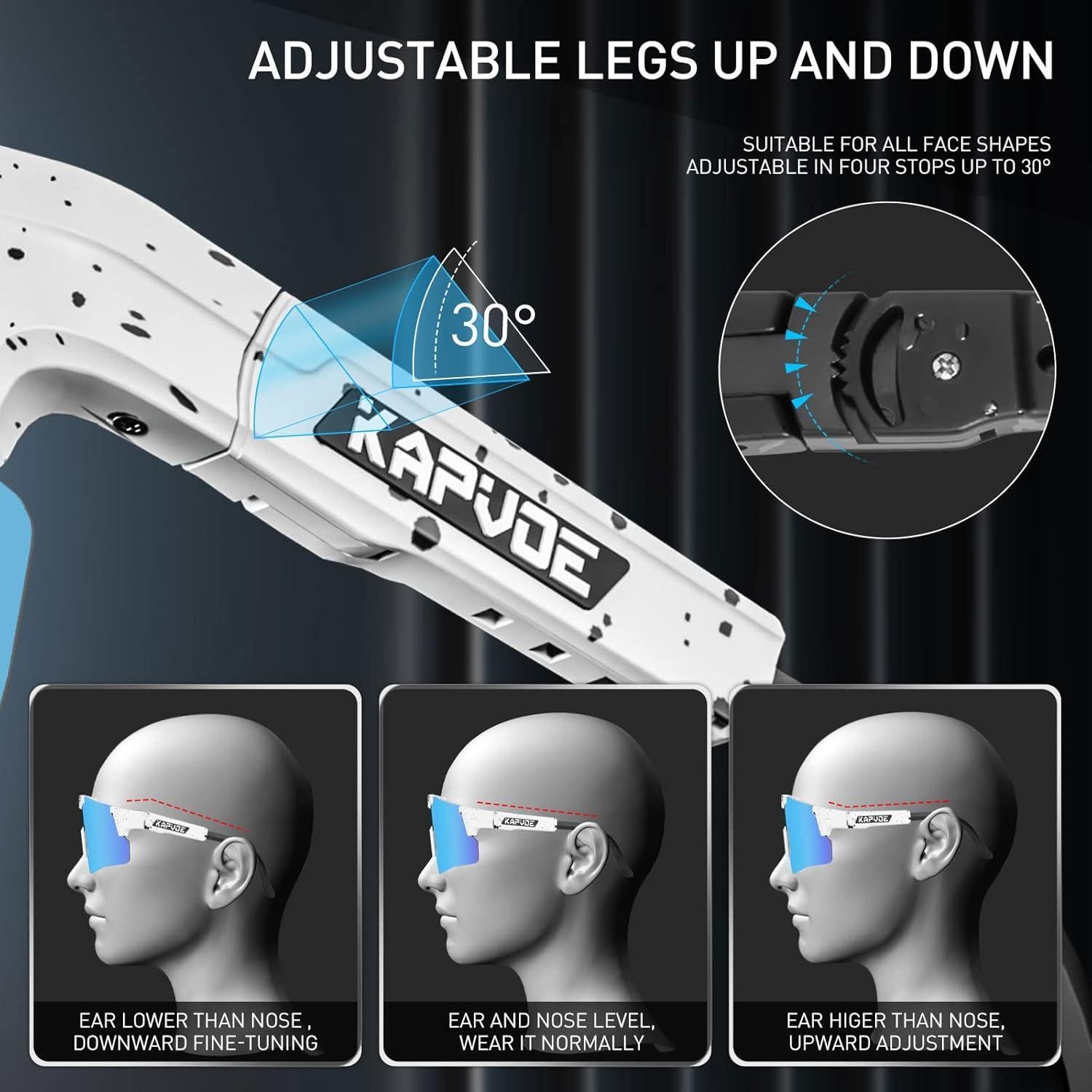 Gafas de Ciclismo KAPVOE Polarizadas UV400 Ajustables