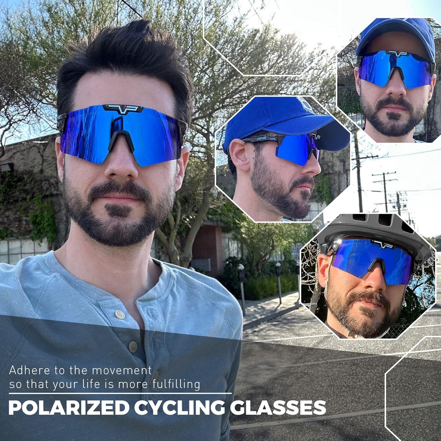 Gafas de Ciclismo KAPVOE Polarizadas UV400 Ajustables