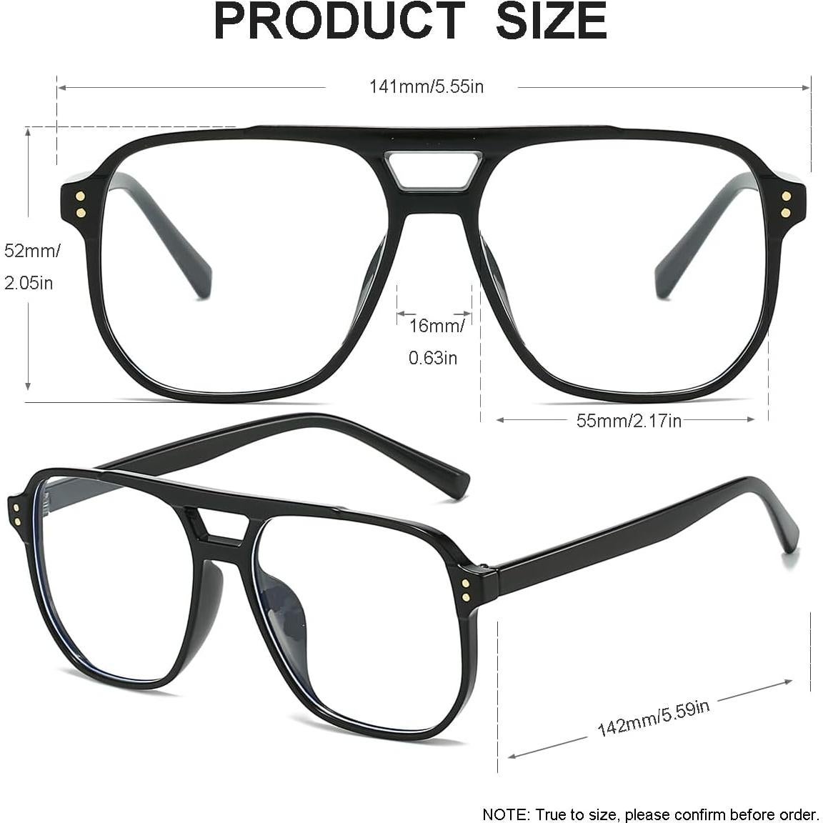 Gafas de bloqueo de luz azul JOVAKIT unisex aviador 55mm