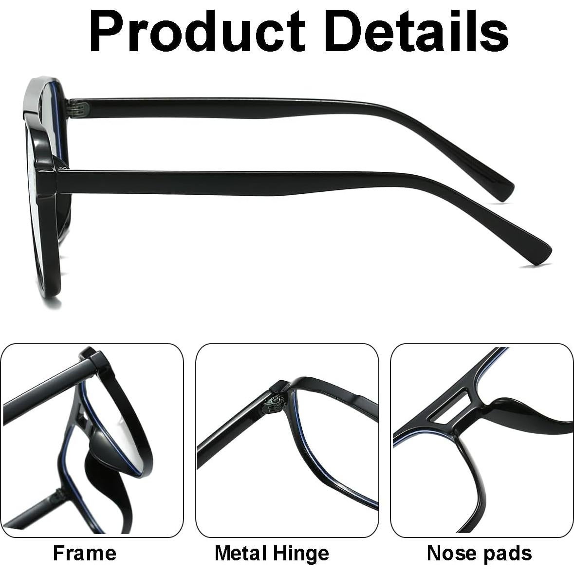 Gafas de bloqueo de luz azul JOVAKIT unisex aviador 55mm