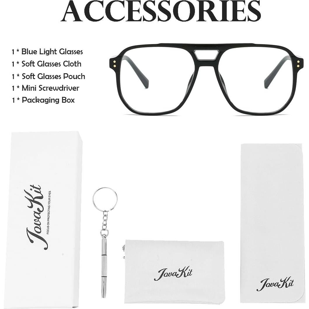 Gafas de bloqueo de luz azul JOVAKIT unisex aviador 55mm