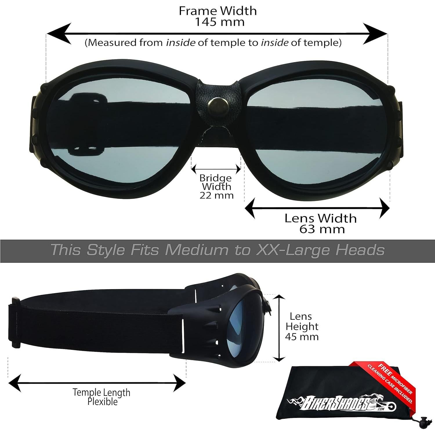 Gafas de Seguridad Bikershades con Espuma Acolchada UV400