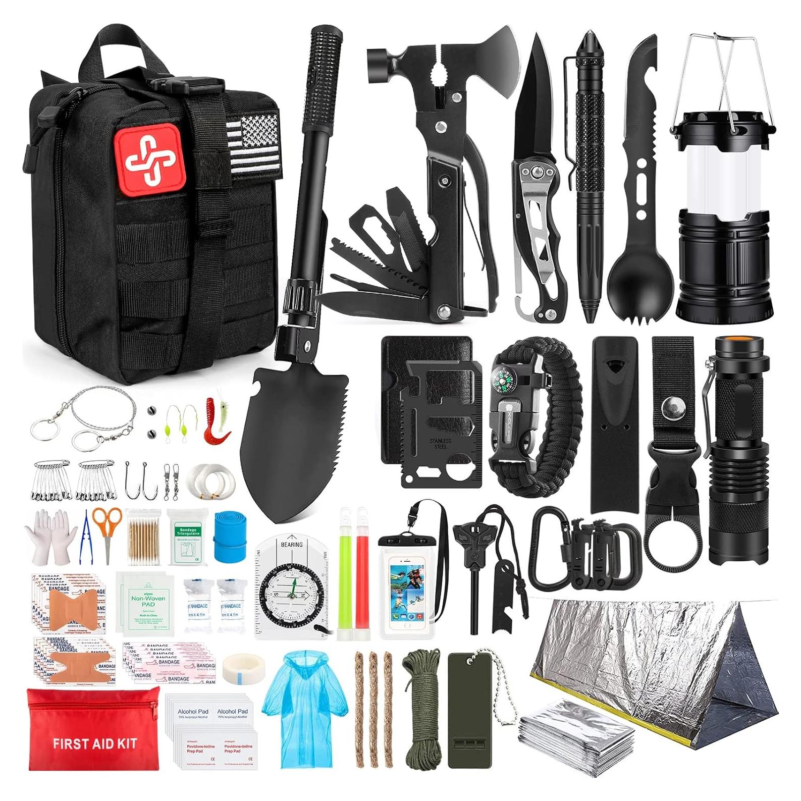 Kit de Supervivencia HIHEGD 250Pcs con Primeros Auxilios